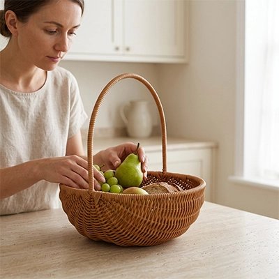 Panier de rangement en osier